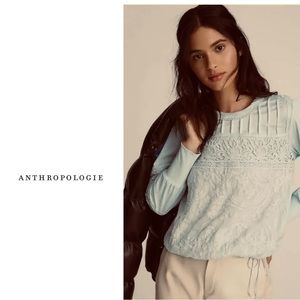 Anthropologie Tiny Lace top - light blue/green
